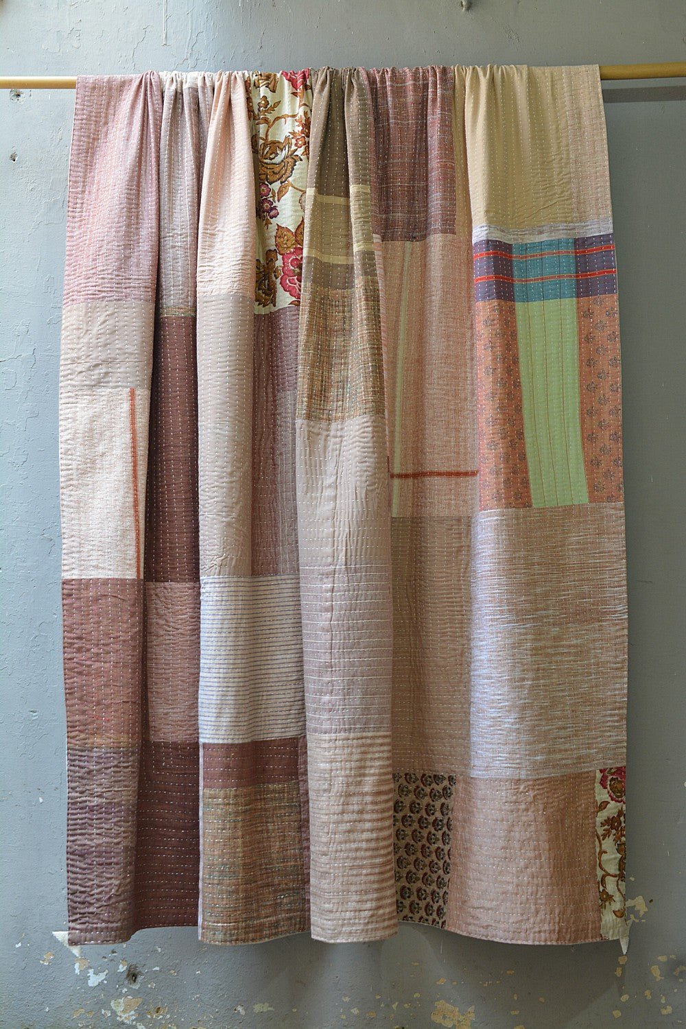 Quilted Khadi Bedspread - Nest (90” x 109”) - metaphorracha