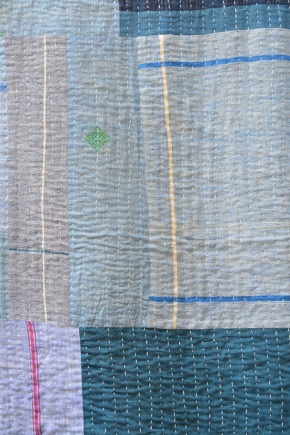 Quilted Khadi Bedspread - Quilta (61” x 90”) - metaphorracha