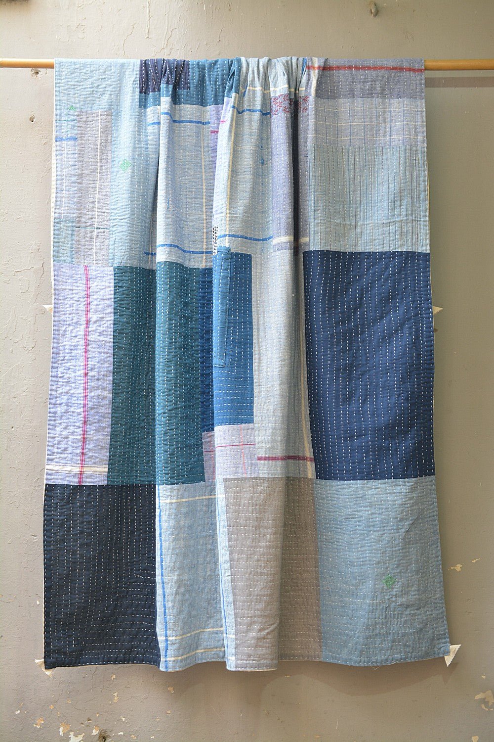 Quilted Khadi Bedspread - Quilta (61” x 90”) - metaphorracha