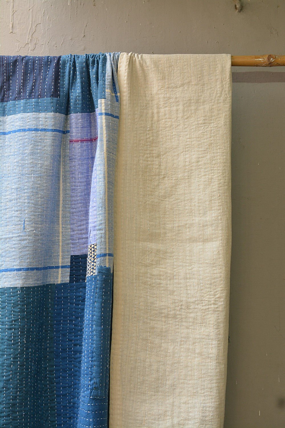 Quilted Khadi Bedspread - Quilta (61” x 90”) - metaphorracha