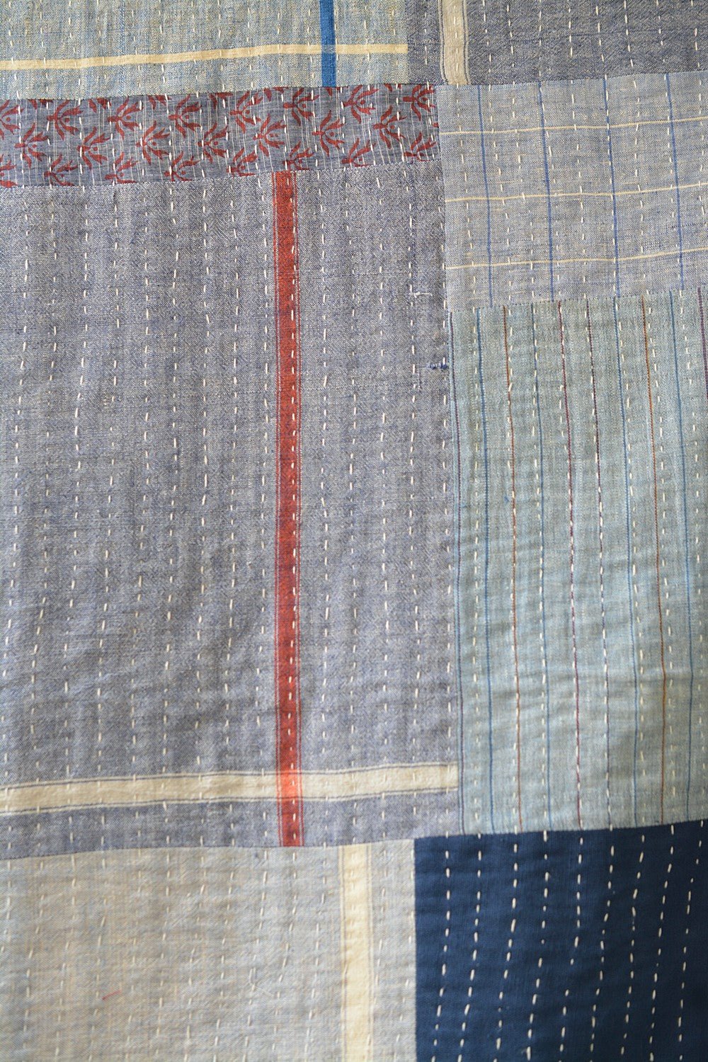 Quilted Khadi Bedspread - Quilta (61” x 90”) - metaphorracha