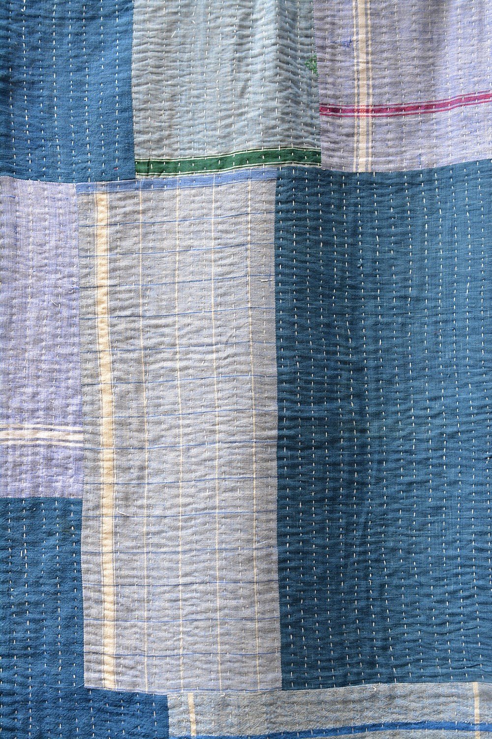 Quilted Khadi Bedspread - Shelter (62” x 90”) - metaphorracha