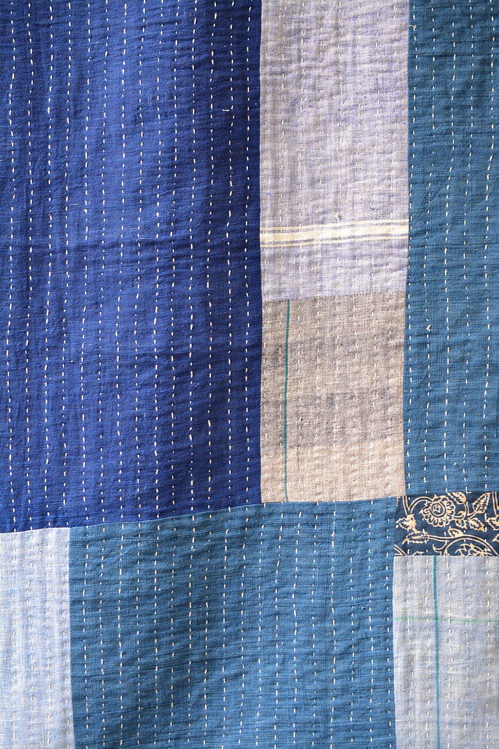 Quilted Khadi Bedspread - Shelter (62” x 90”) - metaphorracha