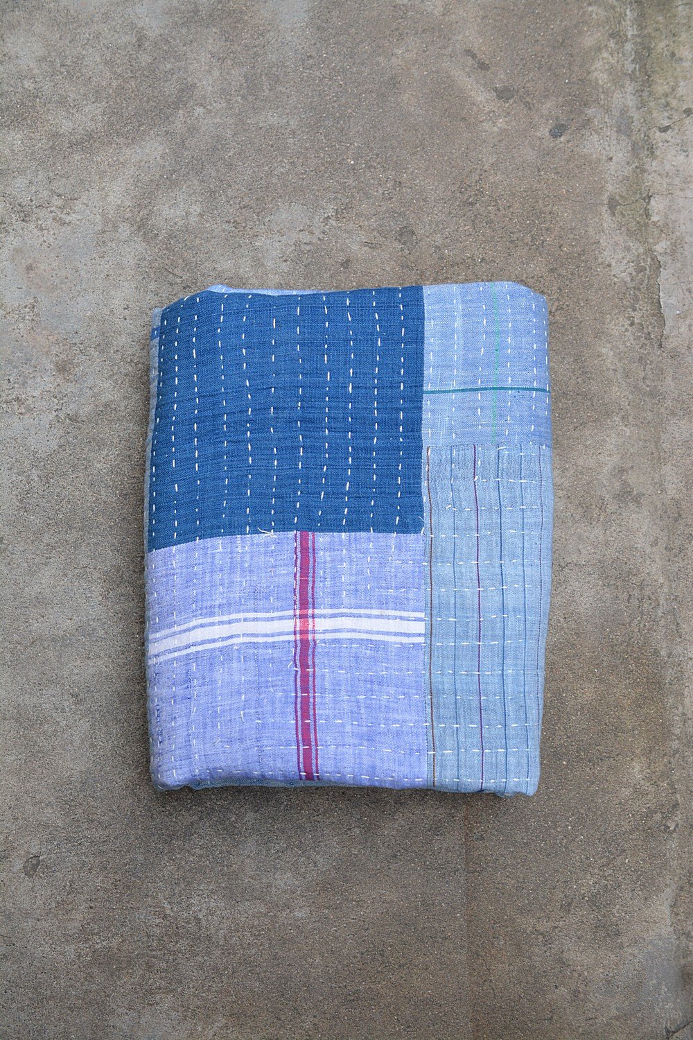 Quilted Khadi Bedspread - Shelter (62” x 90”) - metaphorracha