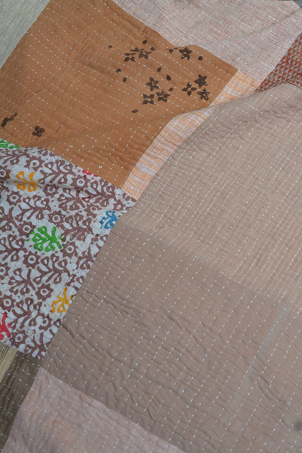 Quilted Khadi Bedspread - Snugglet (61” x 88”) - metaphorracha