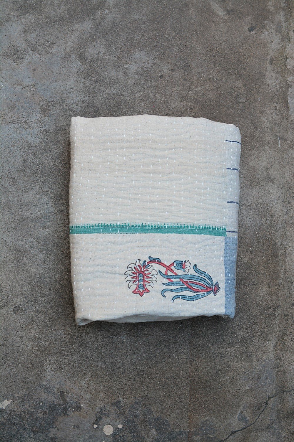 Quilted Khadi Bedspread - Solace (62” x 90”) - metaphorracha