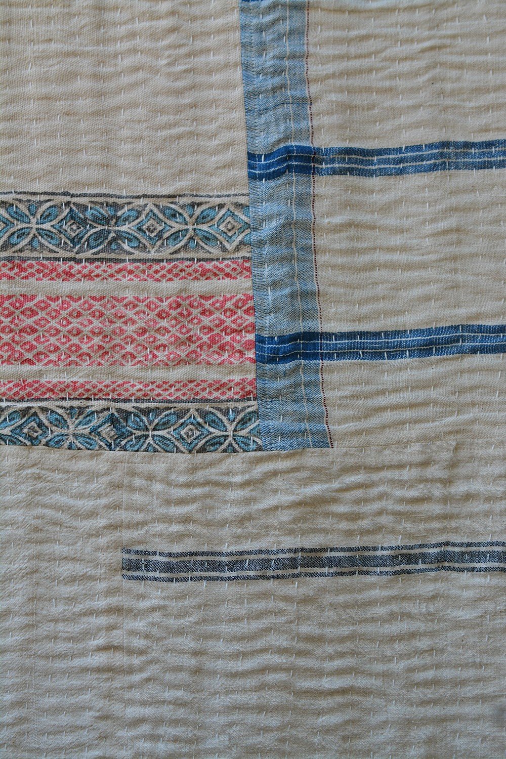 Quilted Khadi Bedspread - Solace (62” x 90”) - metaphorracha
