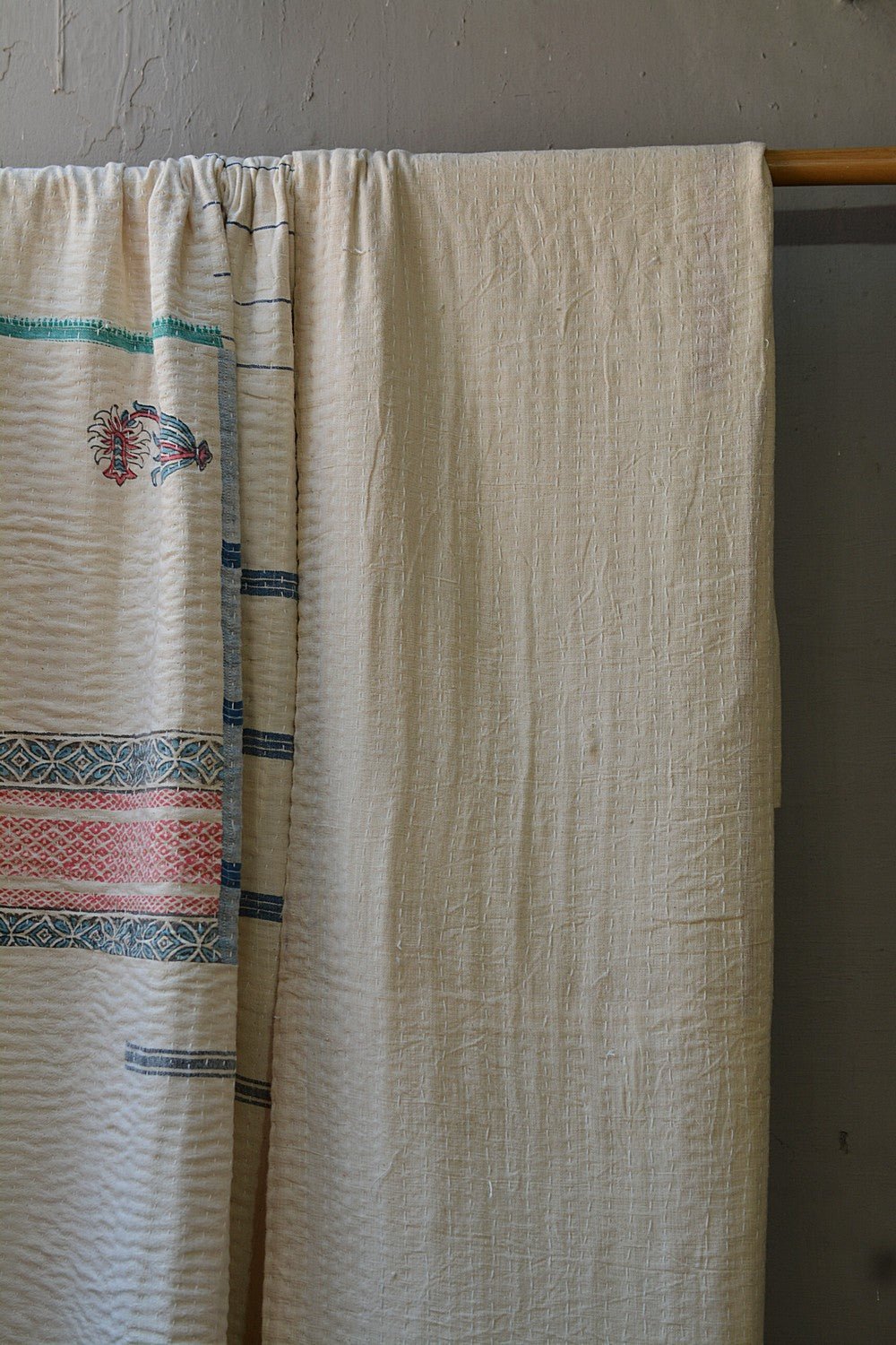 Quilted Khadi Bedspread - Solace (62” x 90”) - metaphorracha