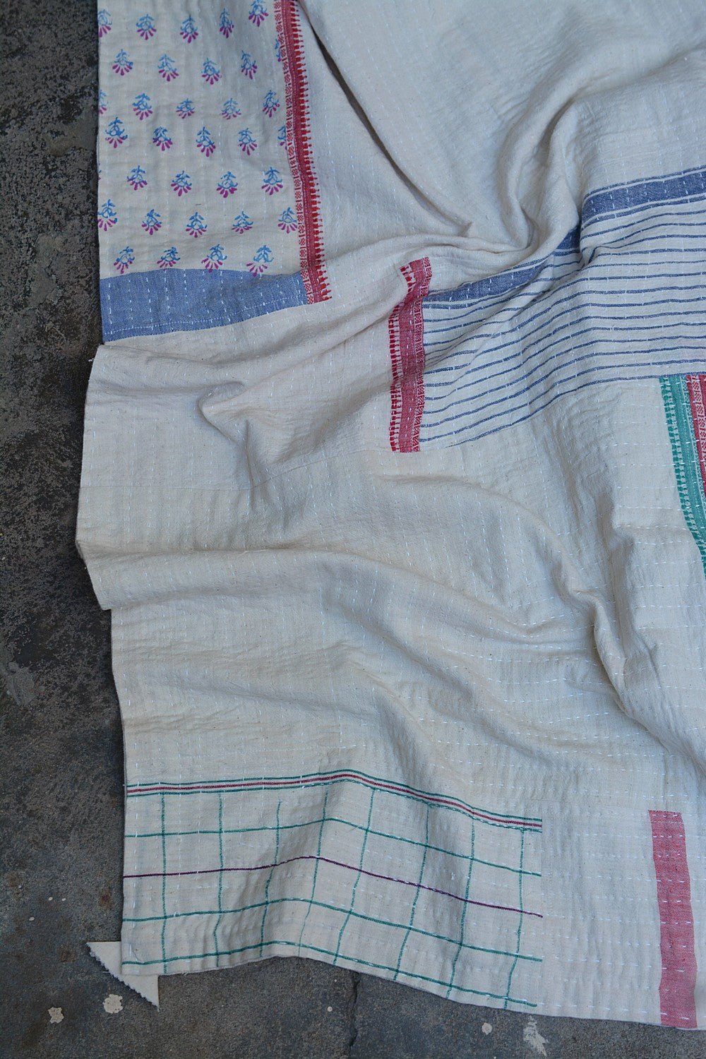 Quilted Khadi Bedspread - Still (90” x 110”) - metaphorracha