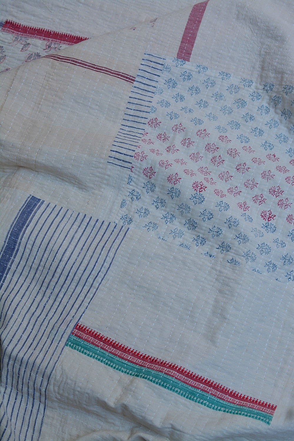 Quilted Khadi Bedspread - Still (90” x 110”) - metaphorracha