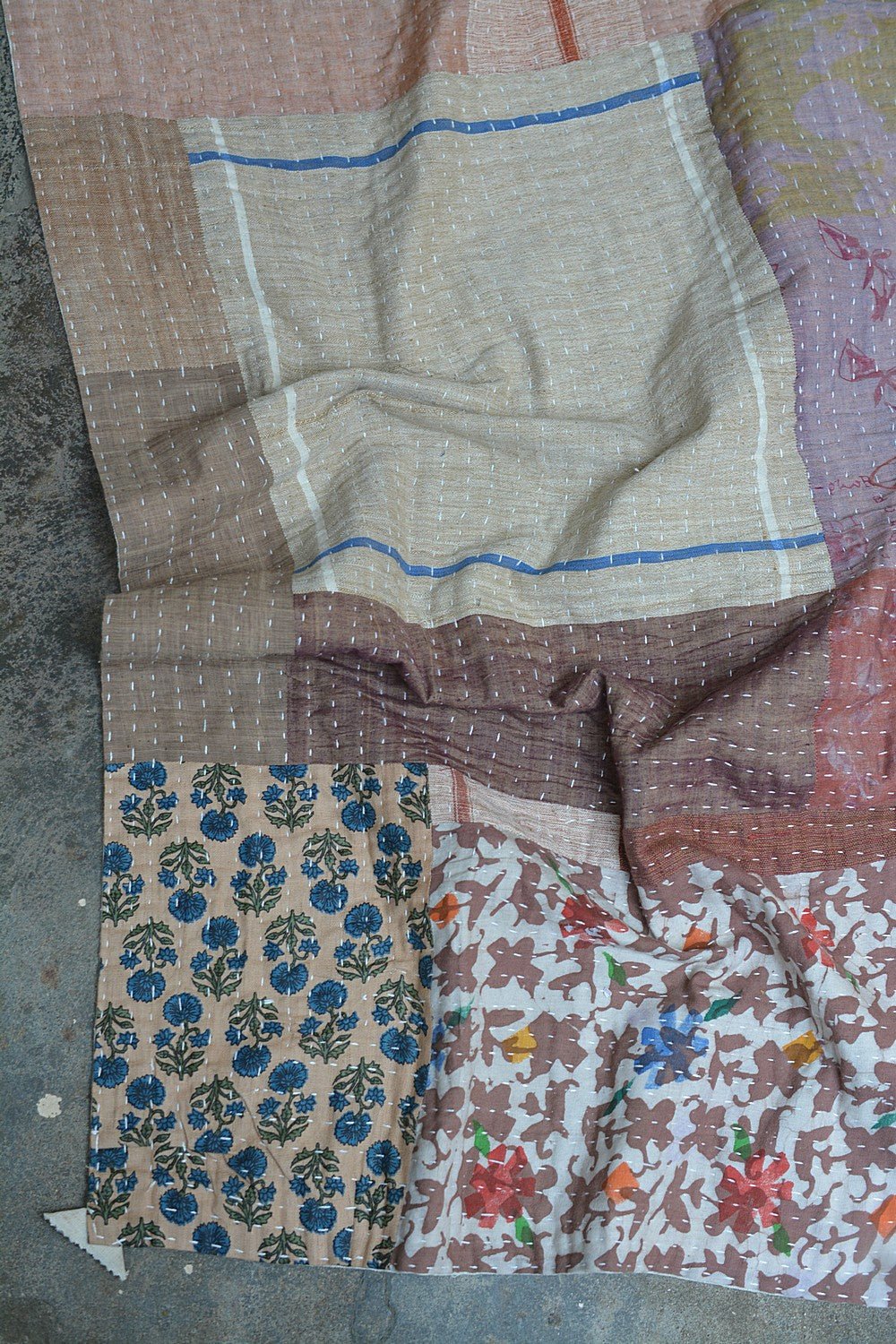 Quilted Khadi Bedspread - Still (92” x 110”) - metaphorracha