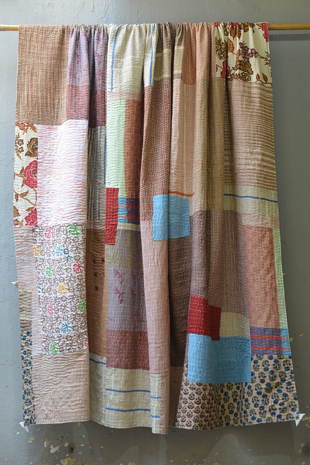 Quilted Khadi Bedspread - Still (92” x 110”) - metaphorracha