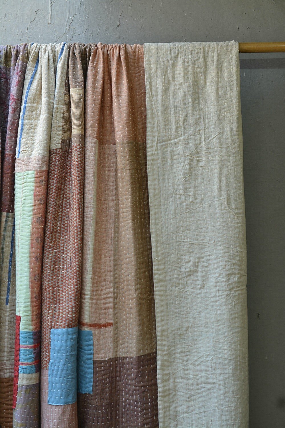 Quilted Khadi Bedspread - Still (92” x 110”) - metaphorracha