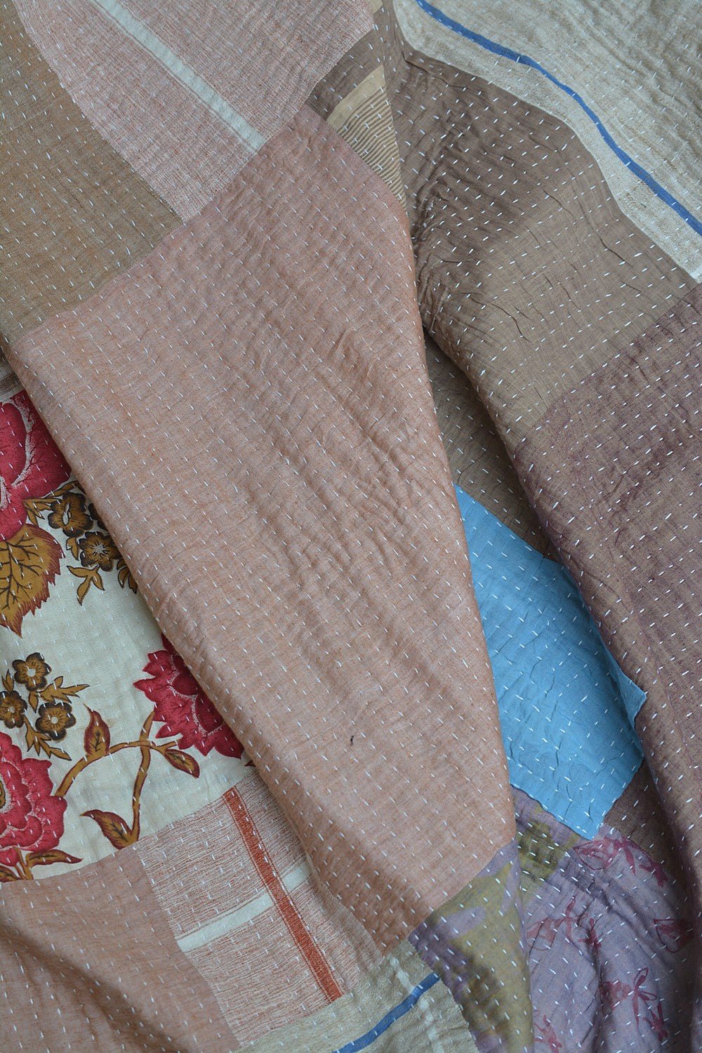 Quilted Khadi Bedspread - Still (92” x 110”) - metaphorracha