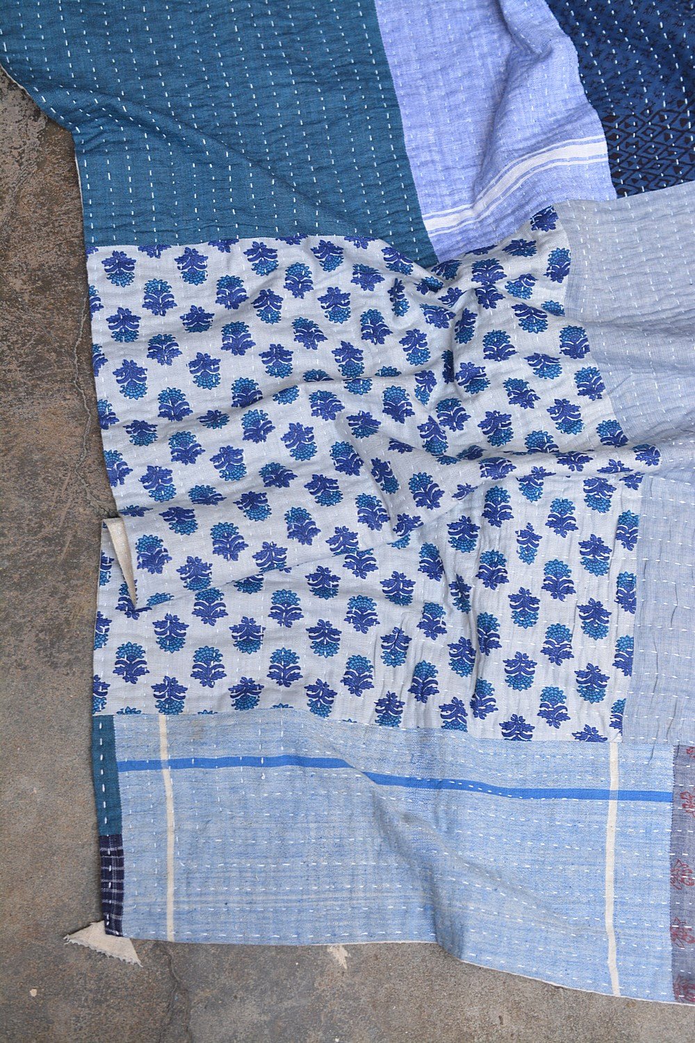 Quilted Khadi Bedspread - Whisper (60” x 90”) - metaphorracha