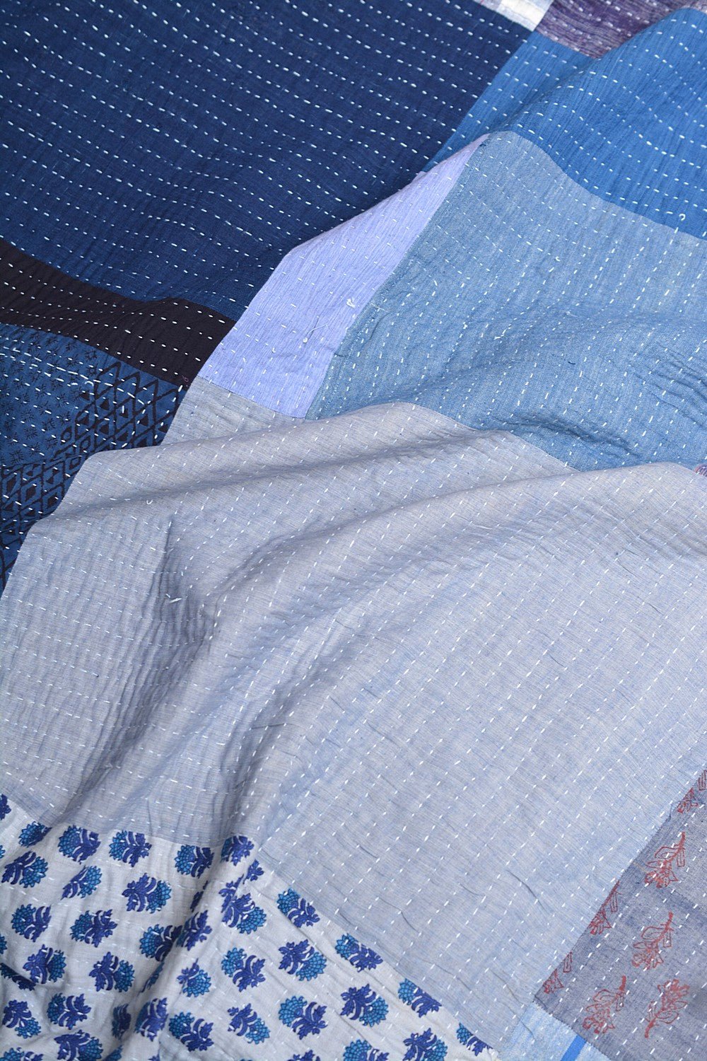 Quilted Khadi Bedspread - Whisper (60” x 90”) - metaphorracha