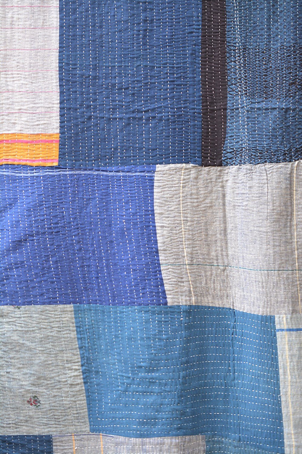Quilted Khadi Bedspread - Whisper (60” x 90”) - metaphorracha