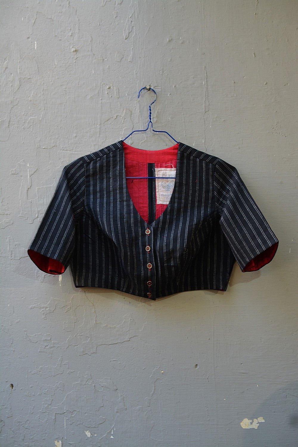 Quilted Khadi Blouse - Black - metaphorracha