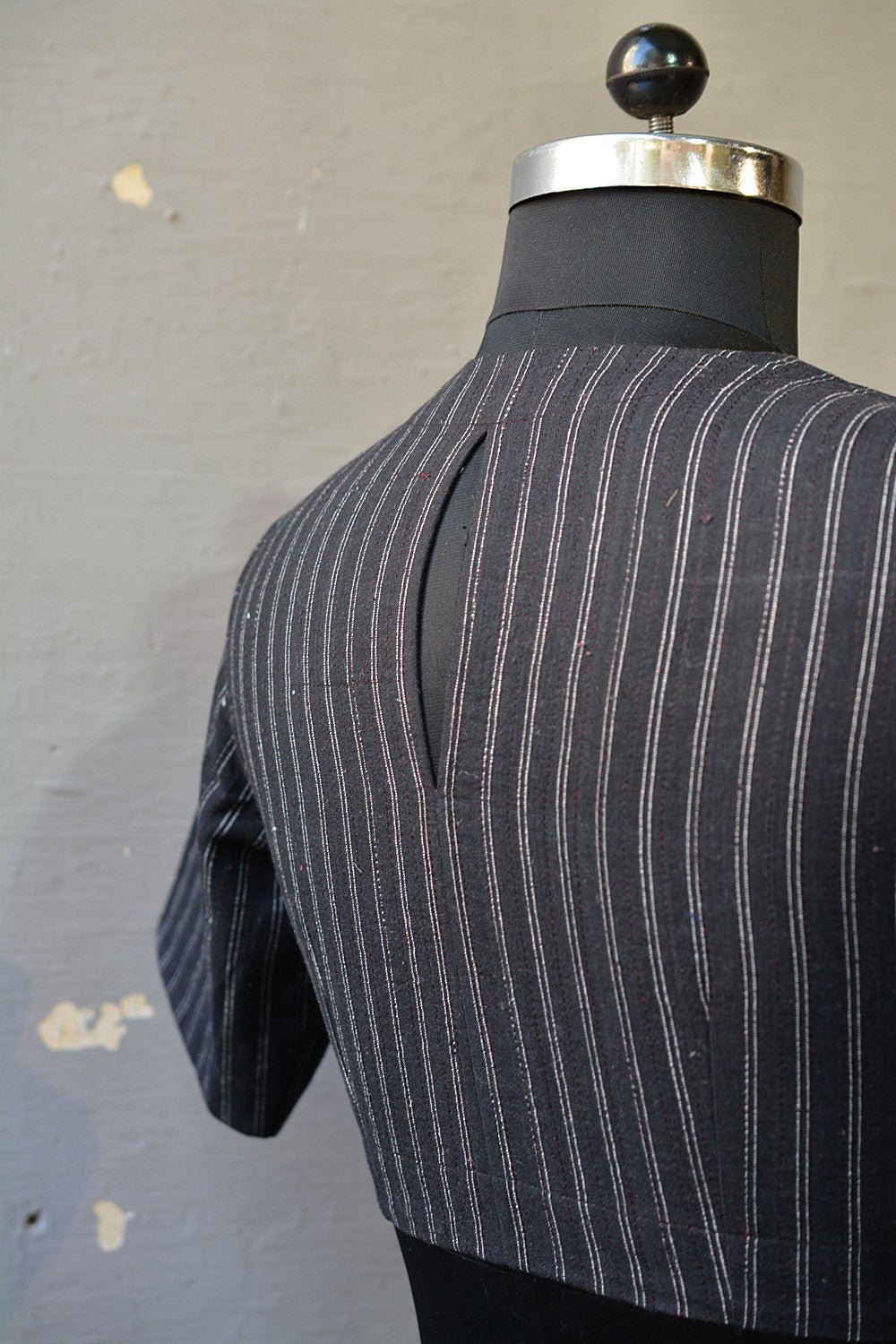 Quilted Khadi Blouse - Black - metaphorracha