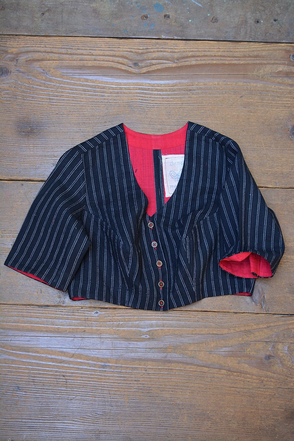 Quilted Khadi Blouse - Black - metaphorracha
