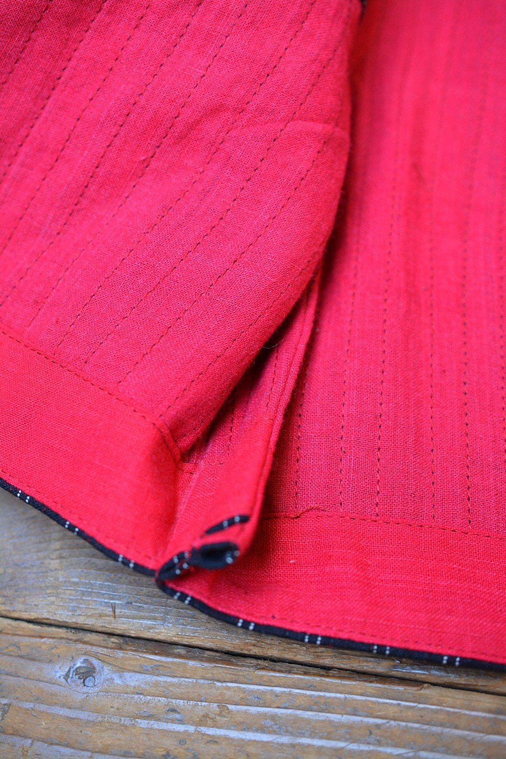 Quilted Khadi Blouse - Black - metaphorracha