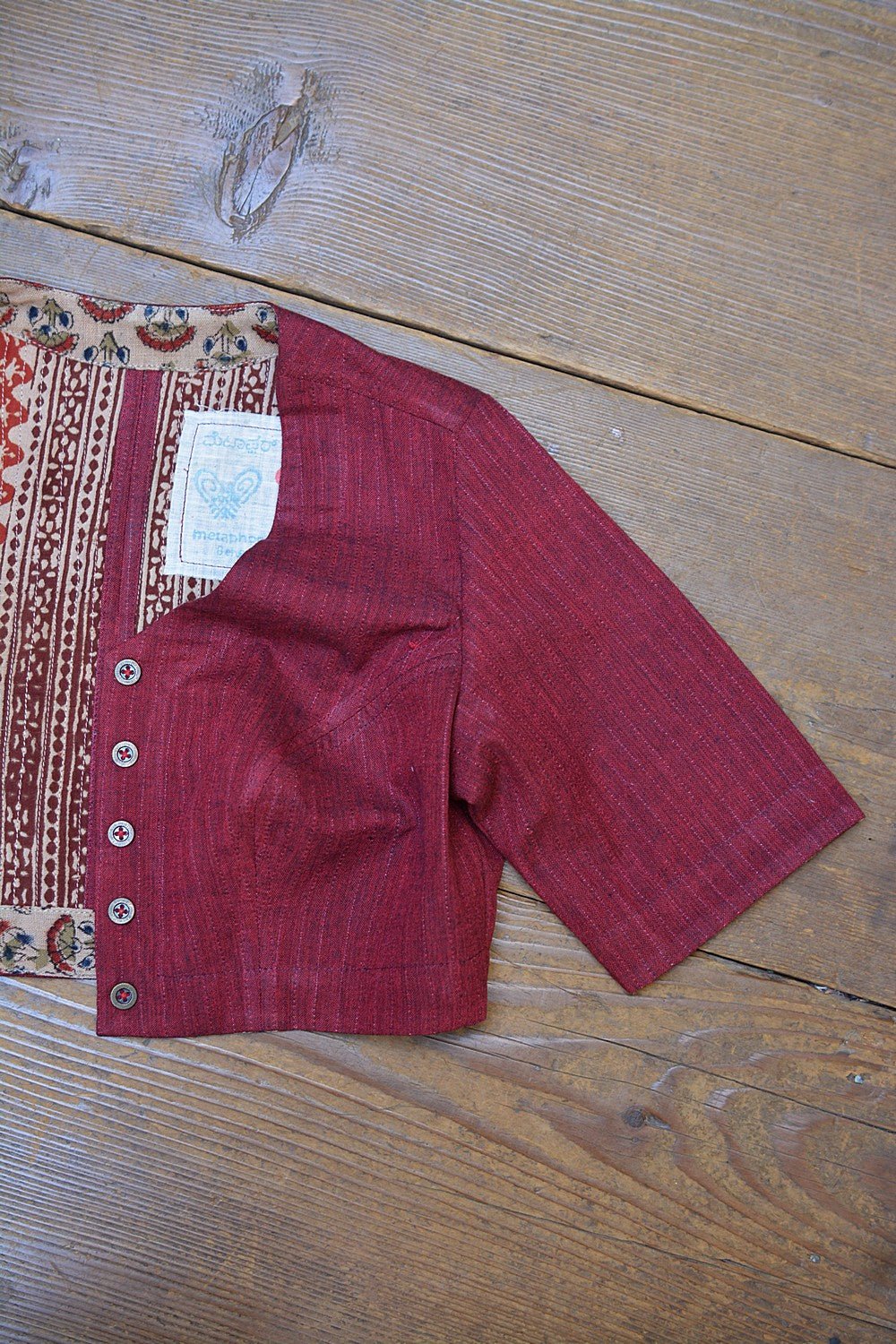 Quilted Khadi Blouse - Caliente - metaphorracha