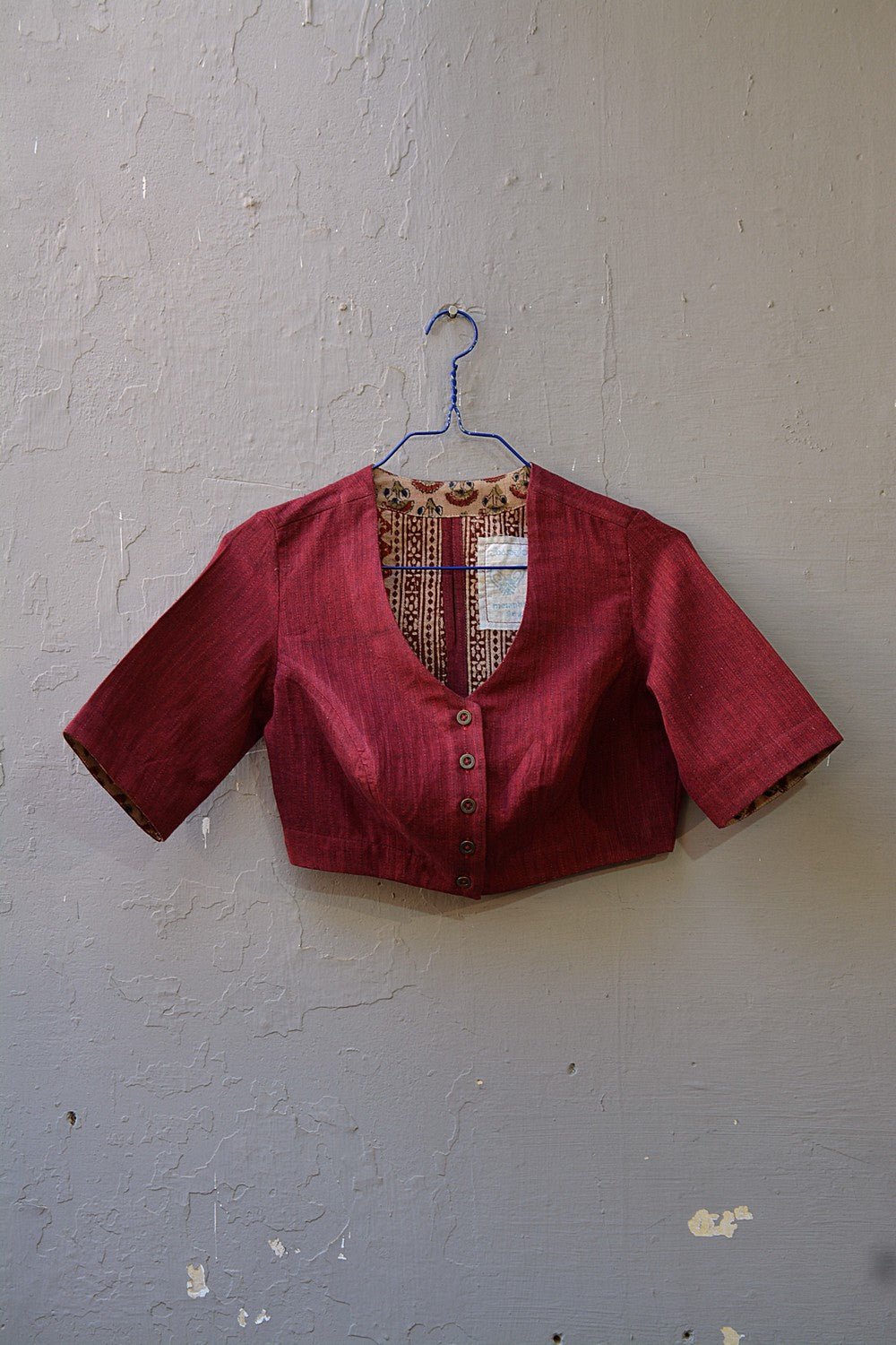 Quilted Khadi Blouse - Caliente - metaphorracha