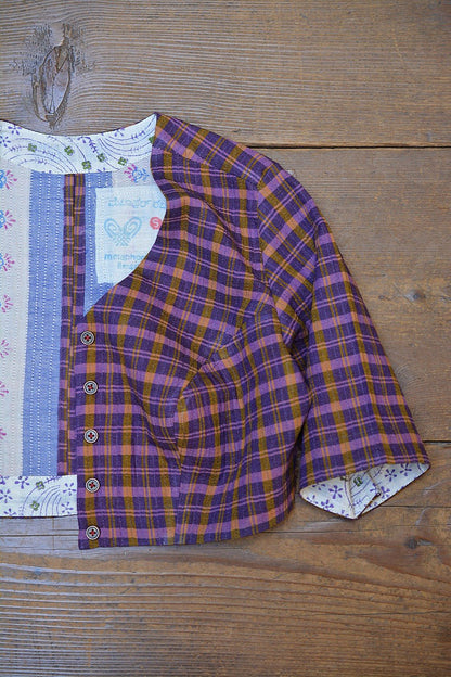 Quilted Khadi Blouse - Grape & Gold - metaphorracha