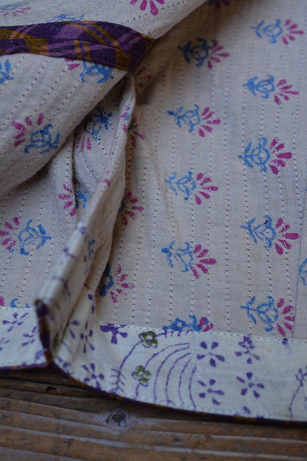 Quilted Khadi Blouse - Grape & Gold - metaphorracha