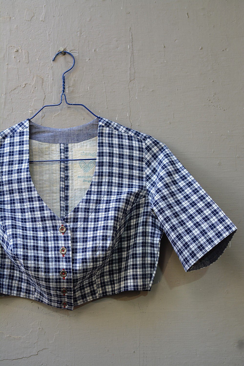 Quilted Khadi Blouse - Maastricht Checks - metaphorracha