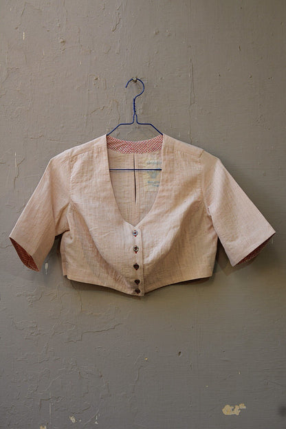 Quilted Khadi Blouse - Mascarpone - metaphorracha