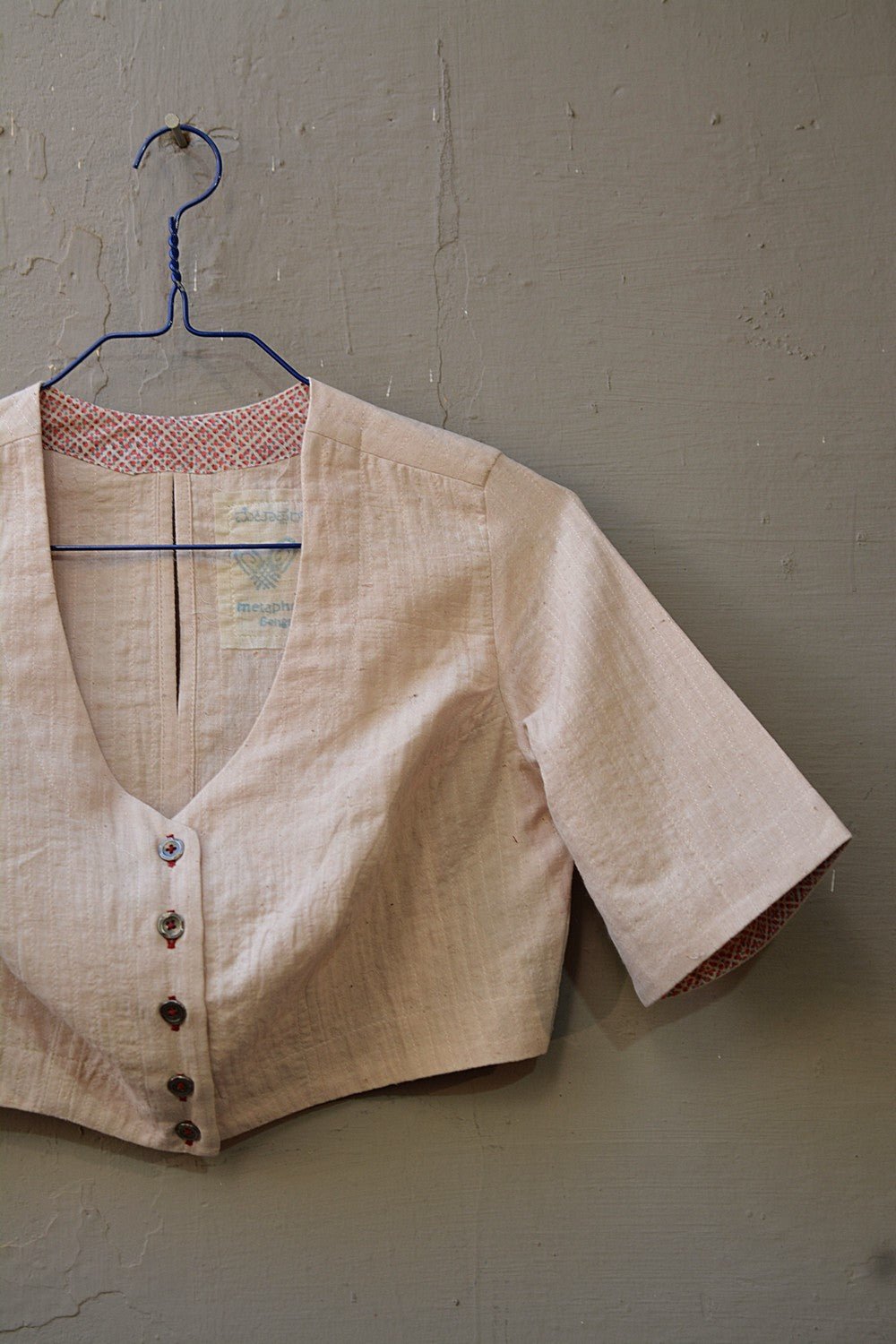 Quilted Khadi Blouse - Mascarpone - metaphorracha