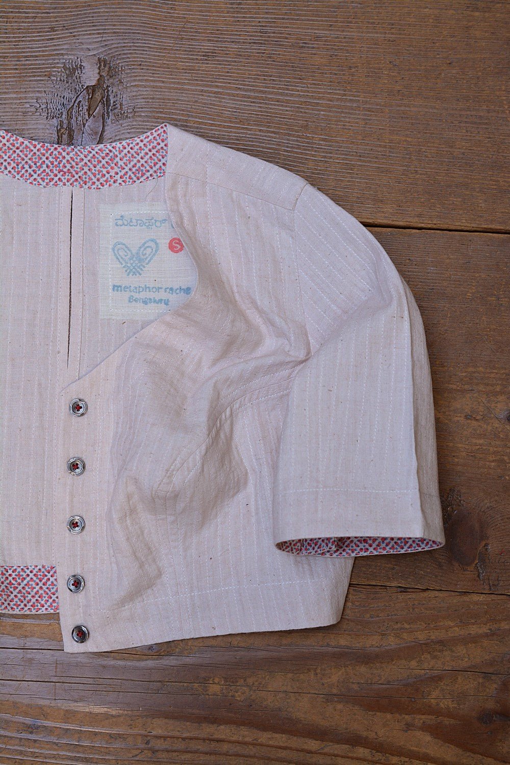 Quilted Khadi Blouse - Mascarpone - metaphorracha