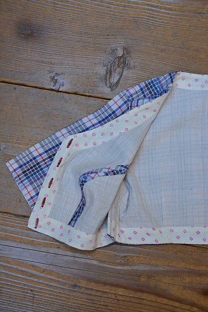 Quilted Khadi Blouse - Multi - Colour Checks - metaphorracha