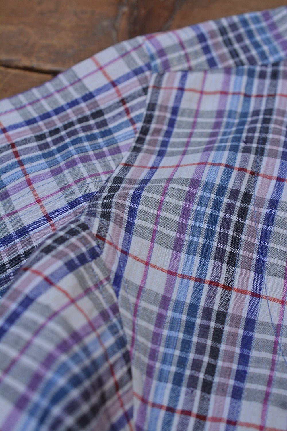 Quilted Khadi Blouse - Multi - Colour Checks - metaphorracha