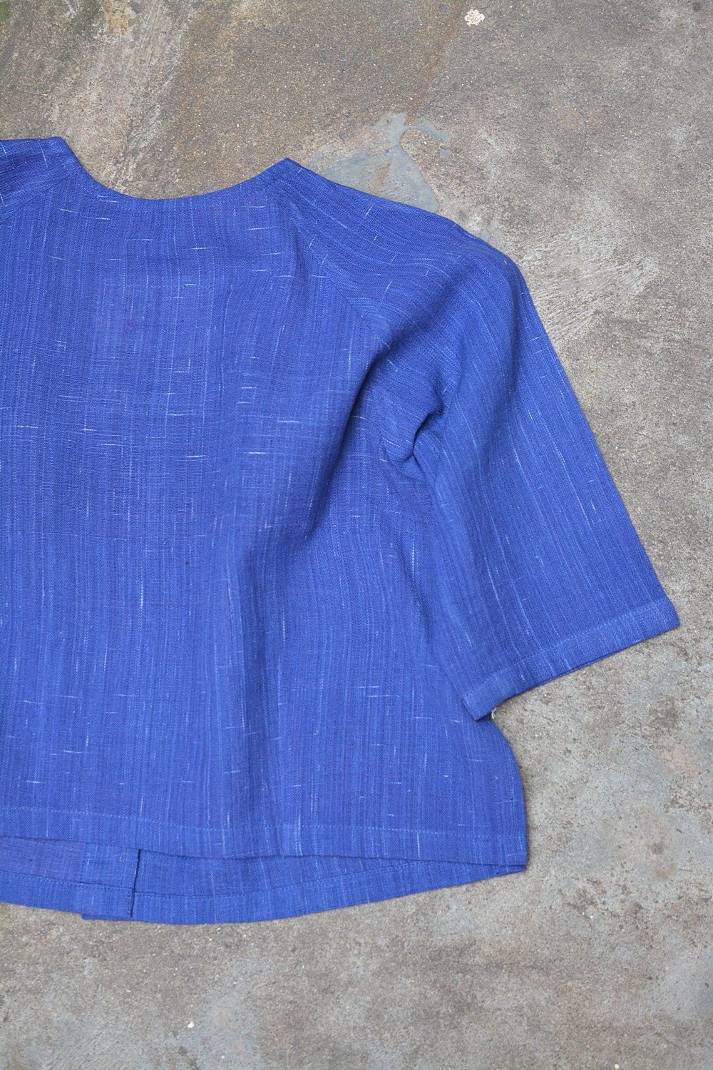 Raglan Sleeves Khadi Blouse - Downpour Blue - metaphorracha