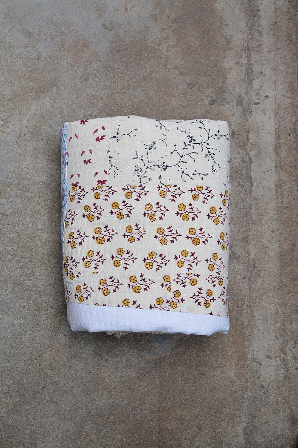 Sathodi - Block Printed Quilt (88"x 110") - metaphorracha