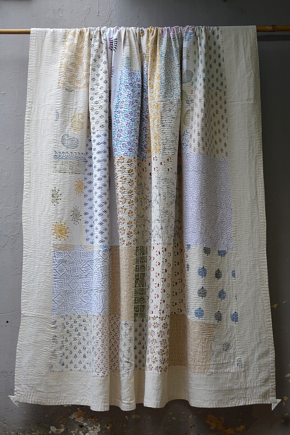 Sathodi - Block Printed Quilt (88"x 110") - metaphorracha