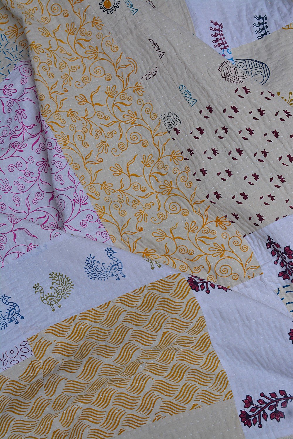 Sathodi - Block Printed Quilt (88"x 110") - metaphorracha