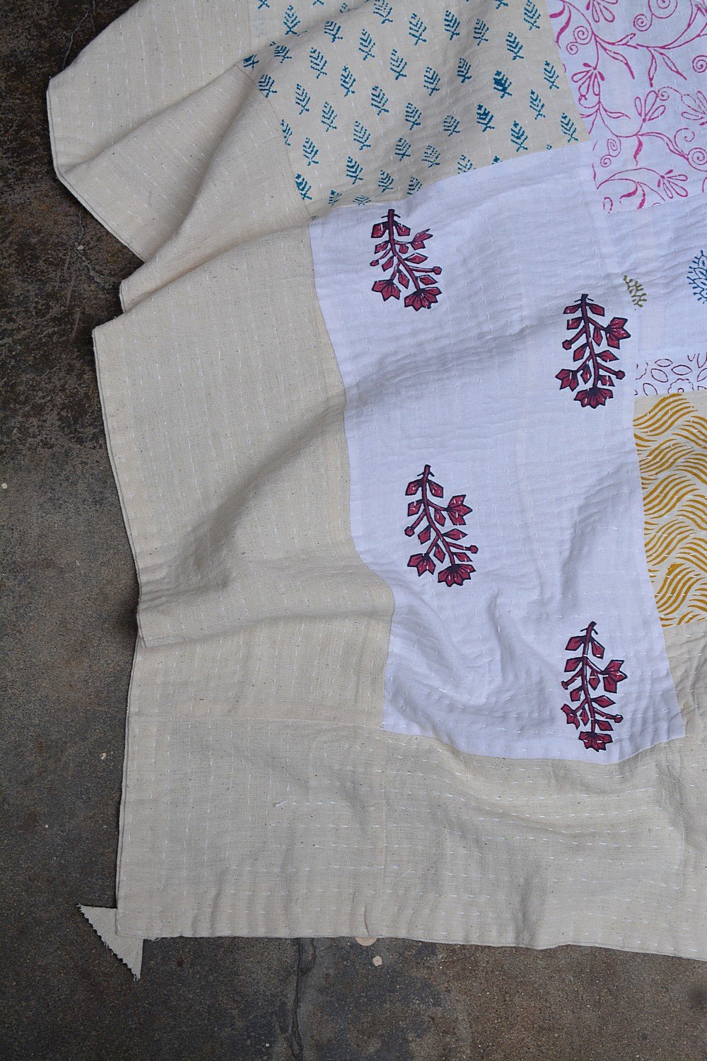 Sathodi - Block Printed Quilt (88"x 110") - metaphorracha