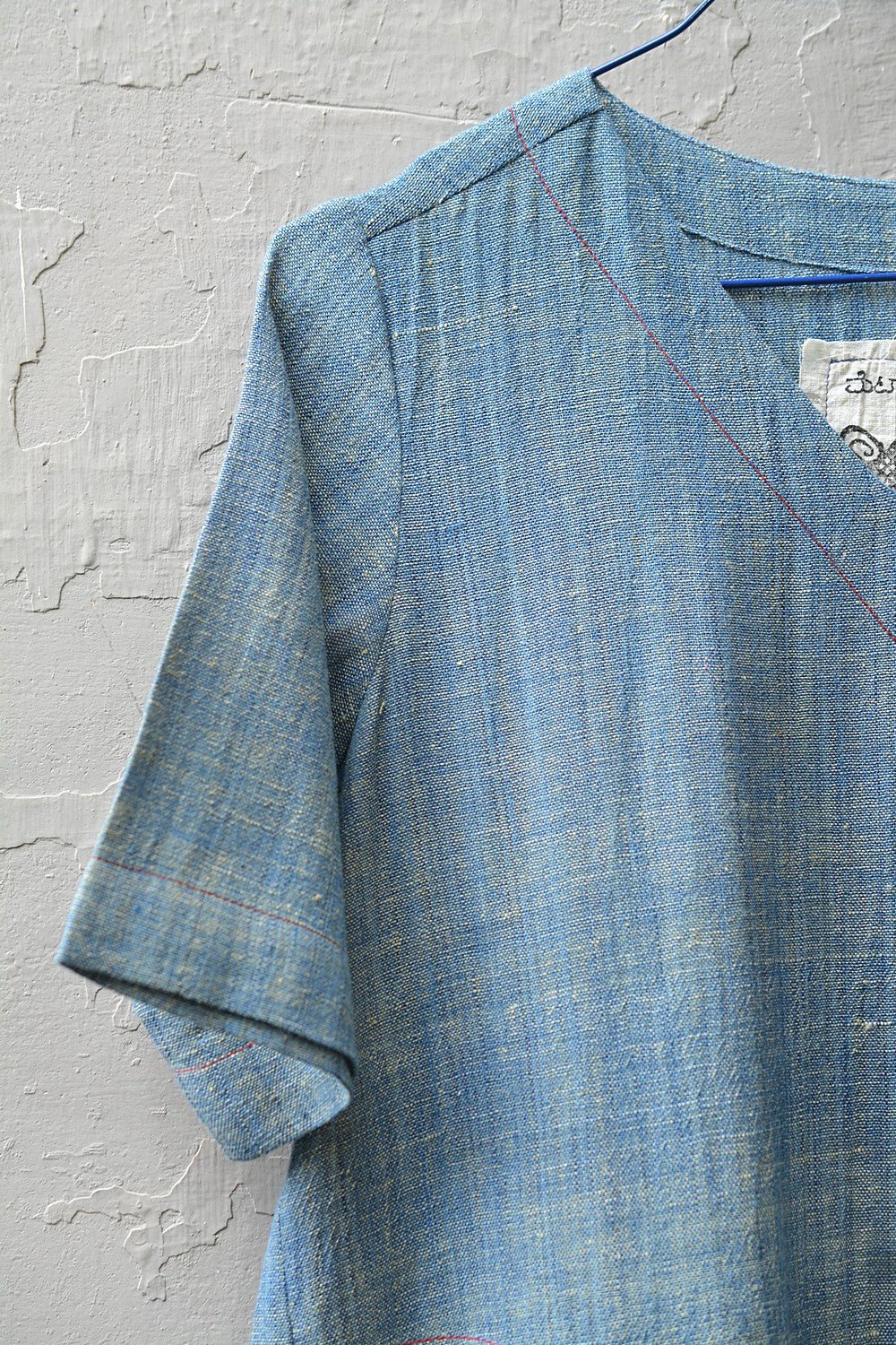 Size S | Green Chambray Khadi Dress - metaphorracha