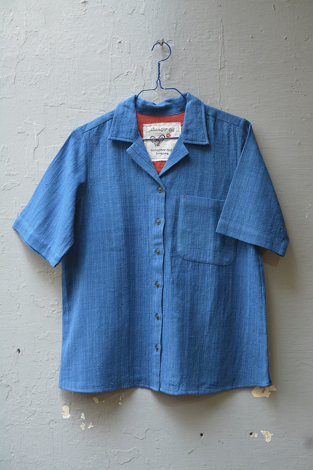 Size S | Indigo Khadi Shirt - metaphorracha