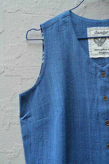 Size S | Indigo Khadi Vest - metaphorracha