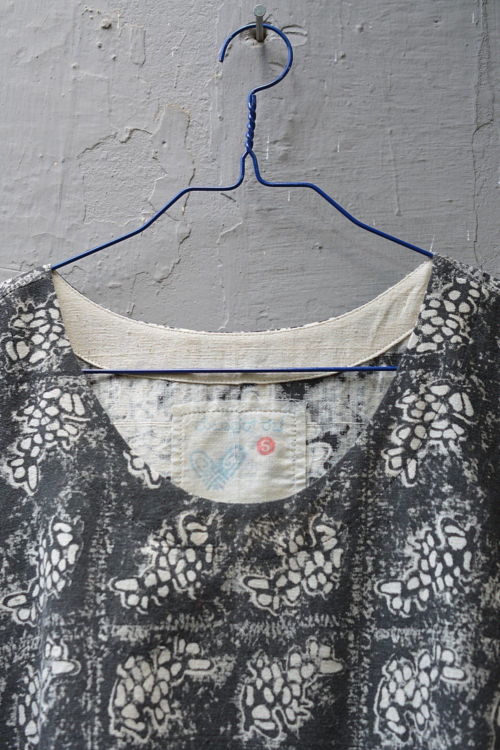 Size S | Printed Black Khadi Dress - metaphorracha