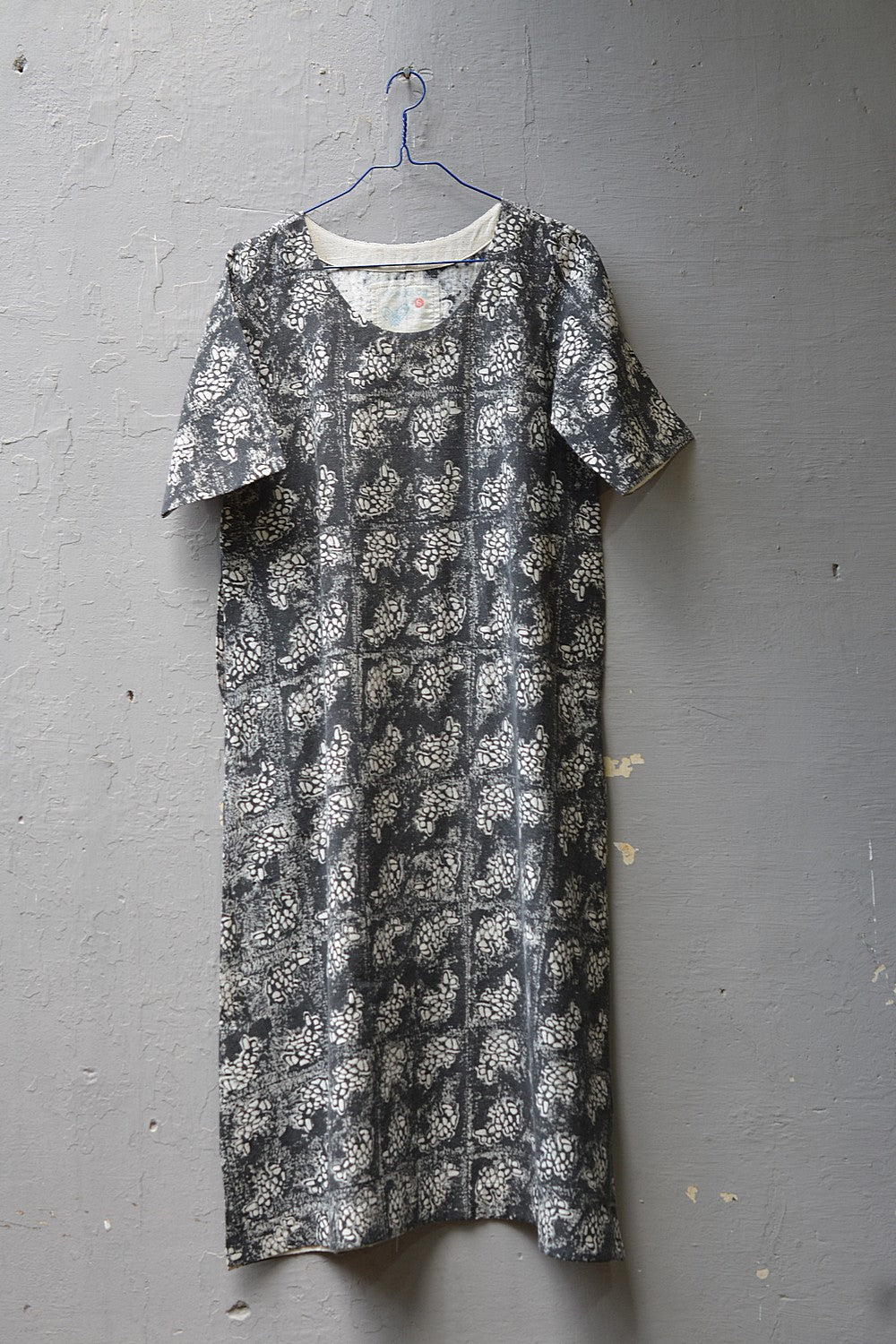 Size S | Printed Black Khadi Dress - metaphorracha