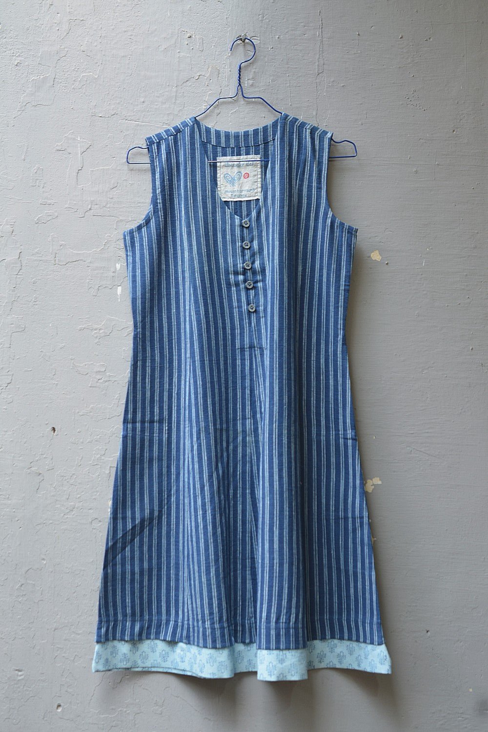 Size S | Sleeveless Short Khadi Dress - metaphorracha