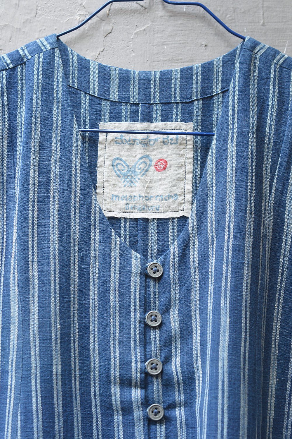 Size S | Sleeveless Short Khadi Dress - metaphorracha