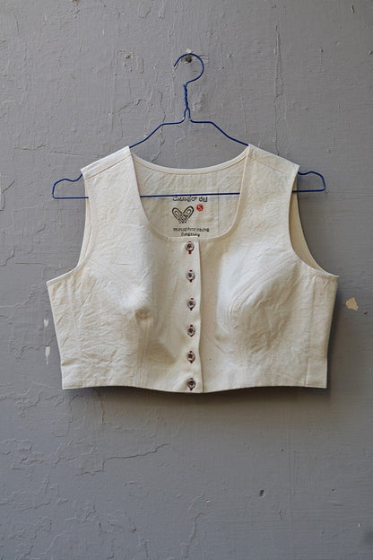 Sleeveless Khadi Blouse - Off - white - metaphorracha