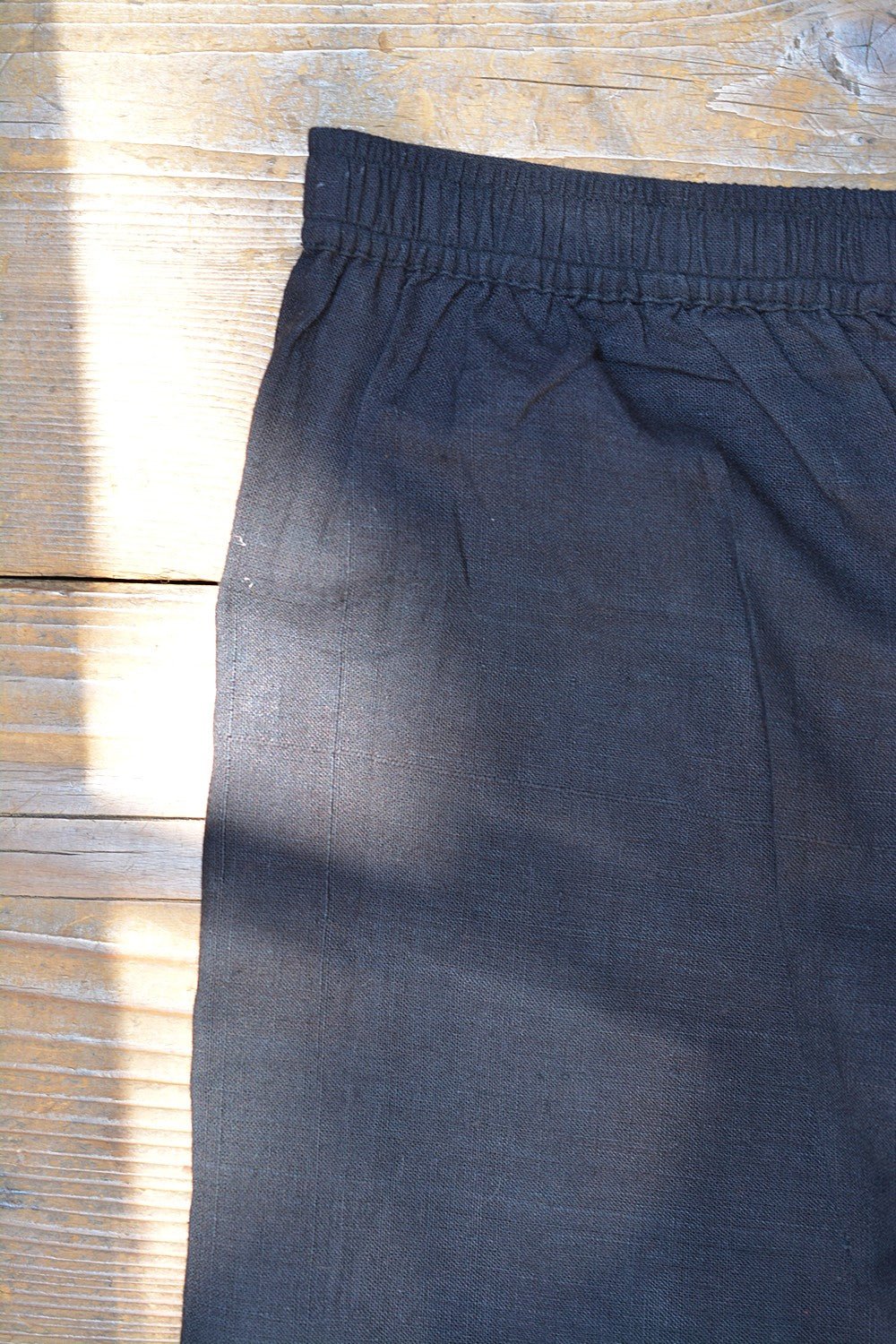 Textile-Dyed Black Straight Pants in Size 'S' - metaphorracha