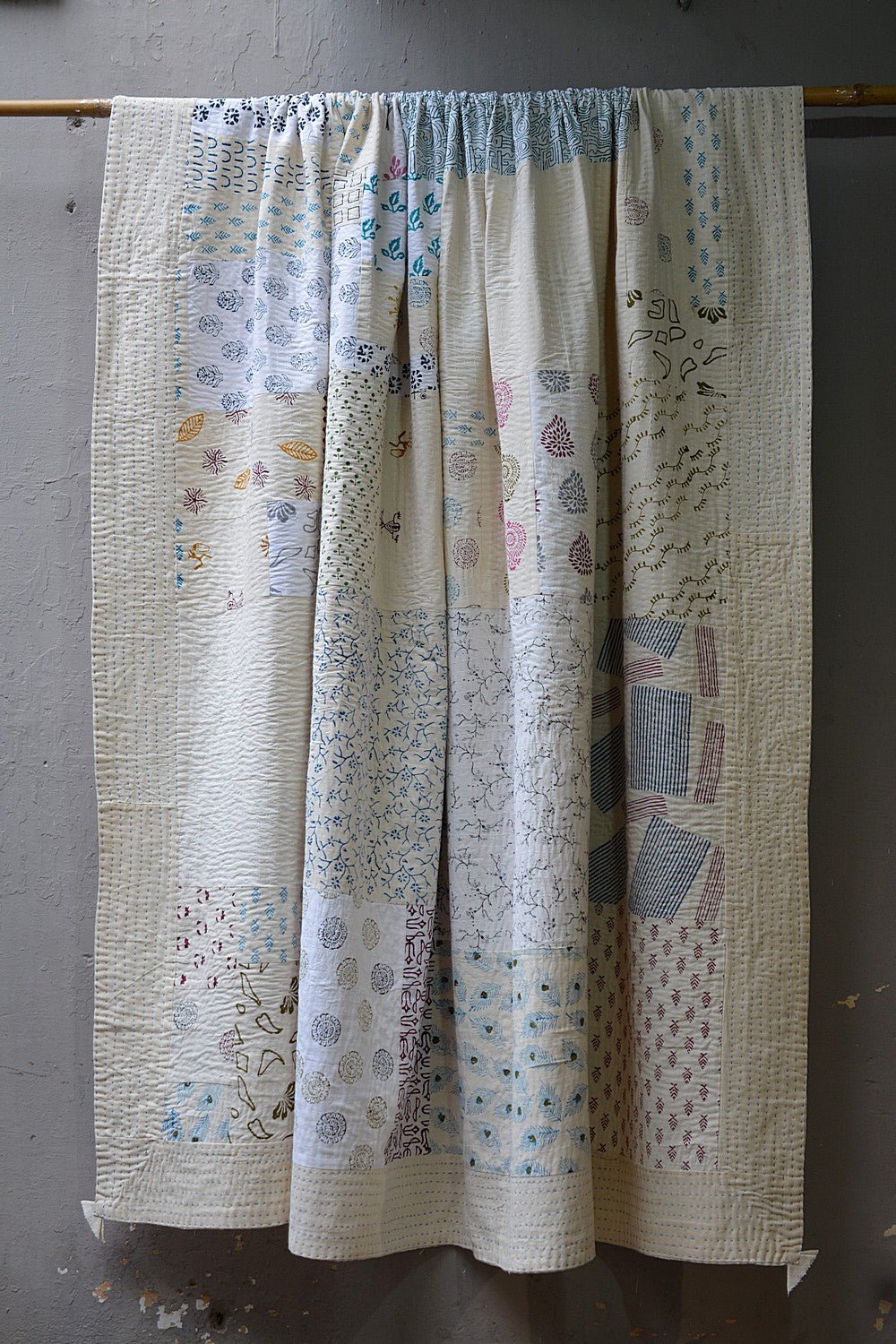 Unchalli - Block Printed Quilt (90"x 108") - metaphorracha